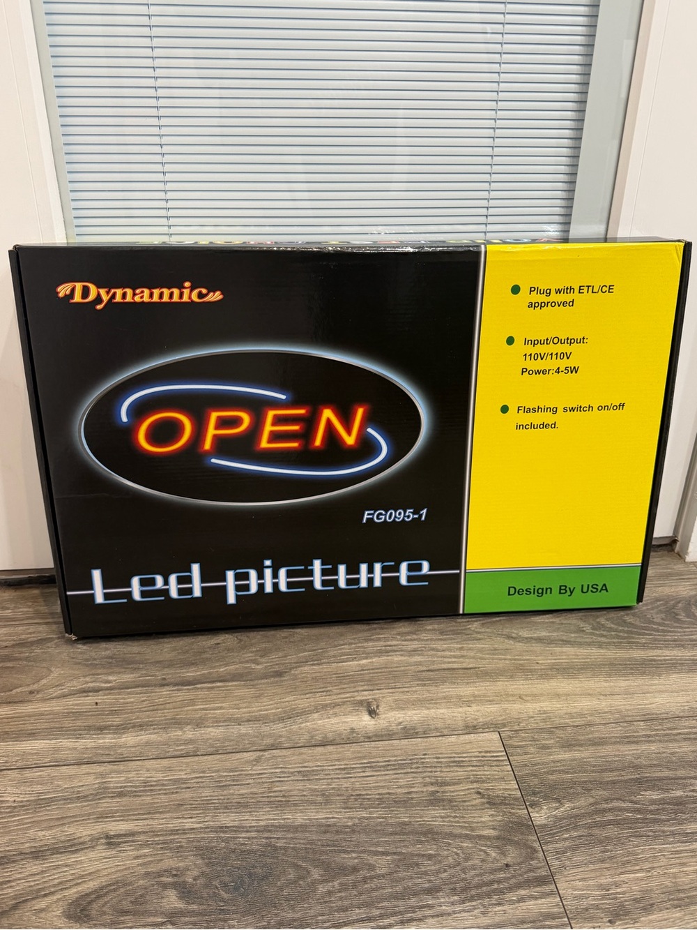 LED Open Sign - Black with Orange/Blue Light